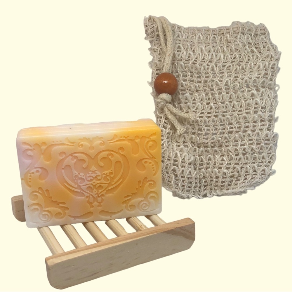 Gift Set Handmade Goats Milk All Natural Soap Bamboo Soap Dish & Loofah …